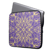 Abstraktes Blumenmuster. Geometrie, mandalische Ge Laptopschutzhülle (Vorderseite Links)