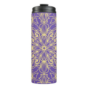 Abstraktes Blumenmuster. Geometrie, mandalische Ge Thermosbecher