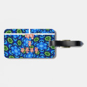 Abstraktes Blumenmuster Gepäckanhänger (Rückseite horizontal)