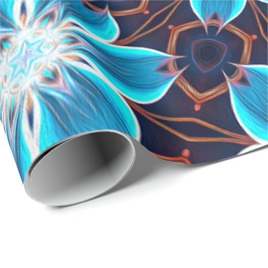 Abstraktes Blumenmuster Geschenkpapier (Rolleneckpunkt)