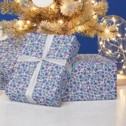 Abstraktes Blumenmuster - Geschenkpapier (Feiertage)