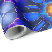 Abstraktes Blumenmuster Geschenkpapier (Rolleneckpunkt)