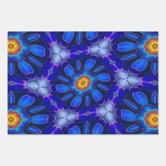 Abstraktes Blumenmuster Geschenkpapier Set (Vorderseite 2)