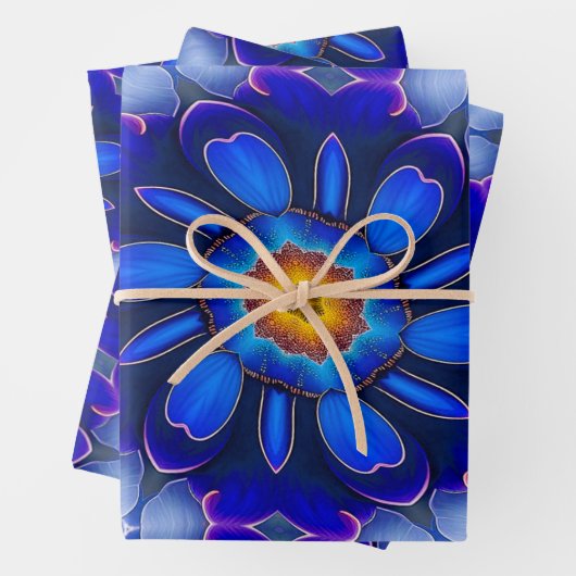 Abstraktes Blumenmuster Geschenkpapier Set (Beispiel)