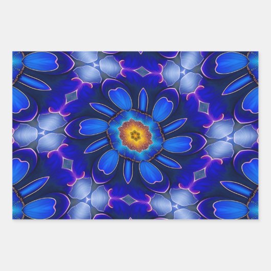 Abstraktes Blumenmuster Geschenkpapier Set (Vorderseite)