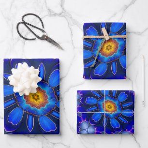 Abstraktes Blumenmuster Geschenkpapier Set