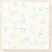 Abstraktes Blumenmuster Glasuntersetzer (Rückseite)