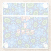 Abstraktes Blumenmuster Glasuntersetzer (Rückseite)