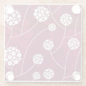 Abstraktes Blumenmuster Glasuntersetzer (Rückseite)