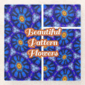 Abstraktes Blumenmuster Glasuntersetzer (Vorderseite)