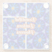 Abstraktes Blumenmuster Glasuntersetzer (Rückseite)