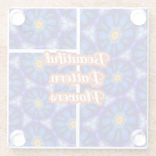 Abstraktes Blumenmuster Glasuntersetzer (Rückseite)