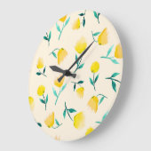 Abstraktes Blumenmuster Große Wanduhr (Winkel)