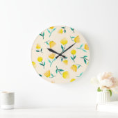 Abstraktes Blumenmuster Große Wanduhr (Zuhause)