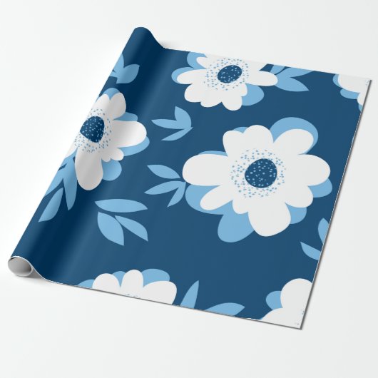 Abstraktes Blumenmuster im Sommer Geschenkpapier (Ungerollt)