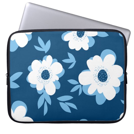 Abstraktes Blumenmuster im Sommer Laptopschutzhülle (Vorderseite)