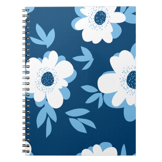Abstraktes Blumenmuster im Sommer Notizblock (Vorderseite)