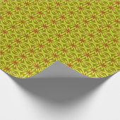 Abstraktes Blumenmuster in Gelb und Orange Geschenkpapier (Ecke)