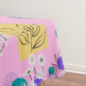 Abstraktes Blumenmuster in Rosa Chic Tischdecke (Beispiel)