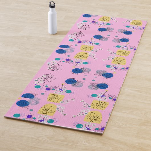Abstraktes Blumenmuster in Rosa Chic Yogamatte (Beispiel)