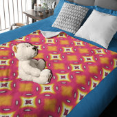 abstraktes Blumenmuster in Rosa Fleecedecke