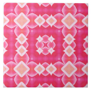 Abstraktes Blumenmuster in rosa Quadrat Fliese