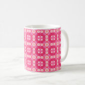 Abstraktes Blumenmuster in rosa Quadrat Kaffeetasse (VorderseiteRechts)