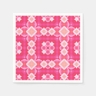Abstraktes Blumenmuster in rosa Quadrat Serviette