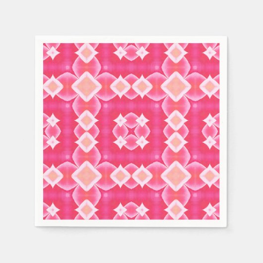 Abstraktes Blumenmuster in rosa Quadrat Serviette (Vorderseite)