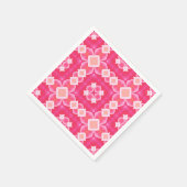 Abstraktes Blumenmuster in rosa Quadrat Serviette (Ecke)