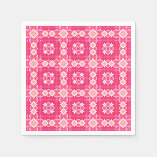 Abstraktes Blumenmuster in rosa Quadrat Serviette