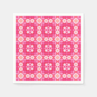 Abstraktes Blumenmuster in rosa Quadrat Serviette