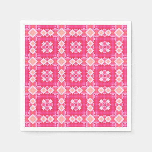 Abstraktes Blumenmuster in rosa Quadrat Serviette (Vorderseite)