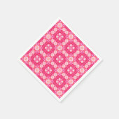 Abstraktes Blumenmuster in rosa Quadrat Serviette (Ecke)