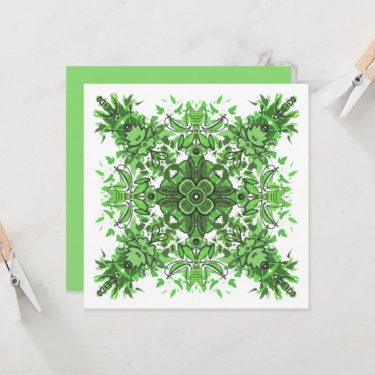 Abstraktes Blumenmuster in Schwarzweiß Karte (Vorderseite/Rückseite Beispiel)