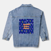Abstraktes Blumenmuster Jeansjacke (Rückseite)