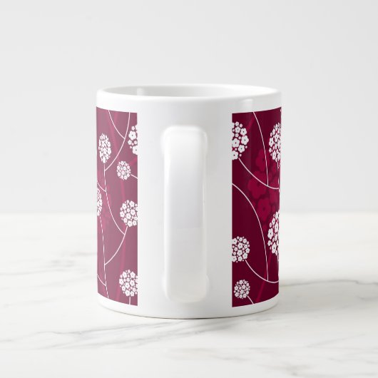 Abstraktes Blumenmuster Jumbo-Tasse (Rückseite)