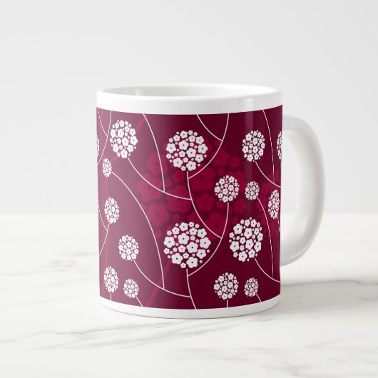Abstraktes Blumenmuster Jumbo-Tasse (Vorderseite Rechts)