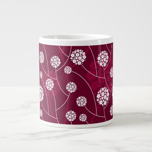Abstraktes Blumenmuster Jumbo-Tasse (Vorderseite)