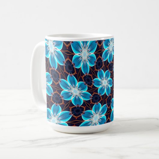 Abstraktes Blumenmuster Kaffeetasse (Vorderseite Links)