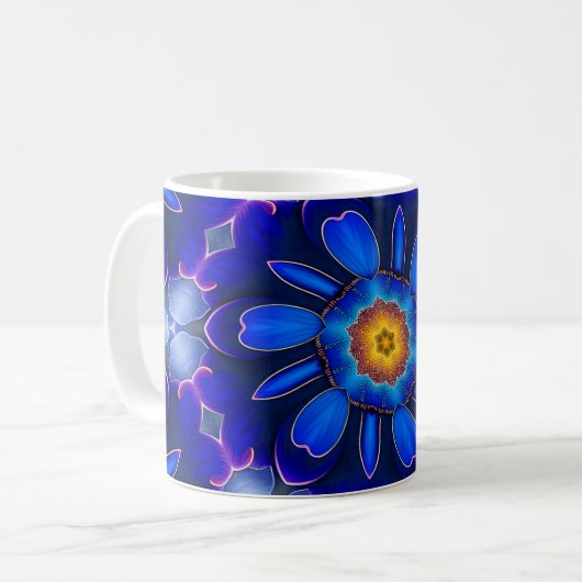 Abstraktes Blumenmuster Kaffeetasse (Vorderseite Links)