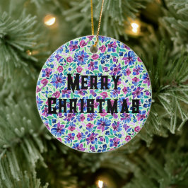 Abstraktes Blumenmuster - Keramik Ornament