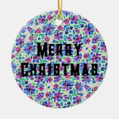 Abstraktes Blumenmuster - Keramik Ornament (Vorne)