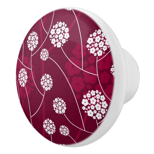 Abstraktes Blumenmuster Keramikknauf (Rechts)