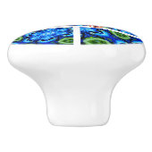 Abstraktes Blumenmuster Keramikknauf (Seitenansicht)