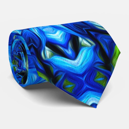 Abstraktes Blumenmuster Krawatte (Gerollt)