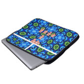 Abstraktes Blumenmuster Laptopschutzhülle (Vorne Knopf)