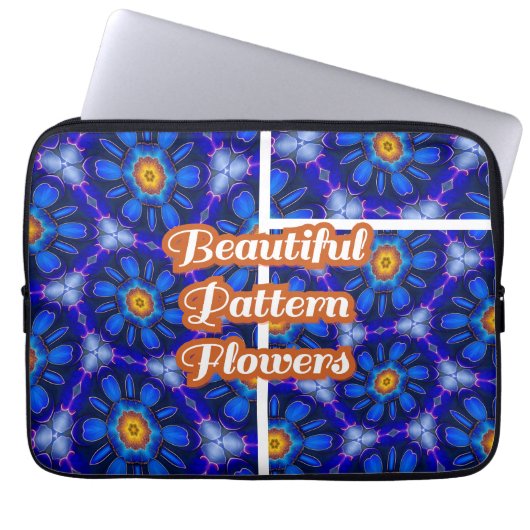 Abstraktes Blumenmuster Laptopschutzhülle (Vorderseite)