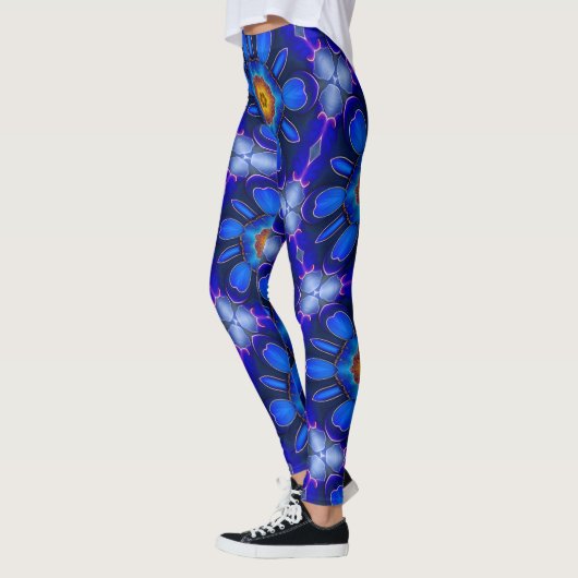 Abstraktes Blumenmuster Leggings (Links)