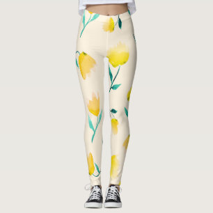 Abstraktes Blumenmuster Leggings